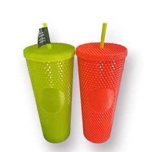 Starbucks 2022 Venti 24 oz Glow in the Dark and Dragonfruit Tumblers